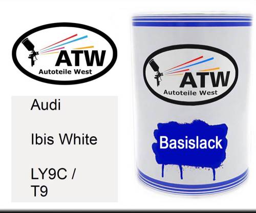 Audi, Ibis White, LY9C / T9: 500ml Lackdose, von ATW Autoteile West.